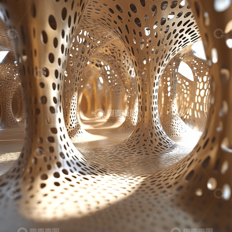 高清大图下载【趣麦麦图】镂空结构的未来隧道