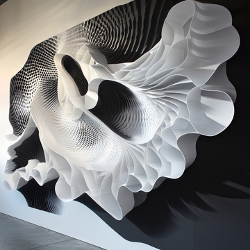 黑白交织的抽象艺术装置