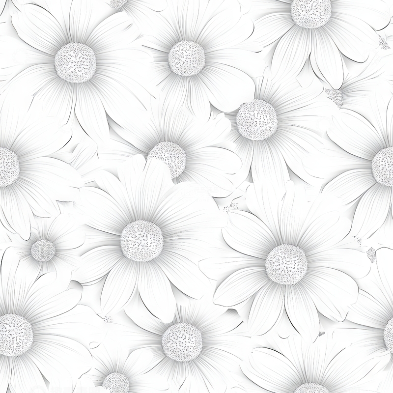 高清大图下载【趣麦麦图】黑白雏菊花无缝图案