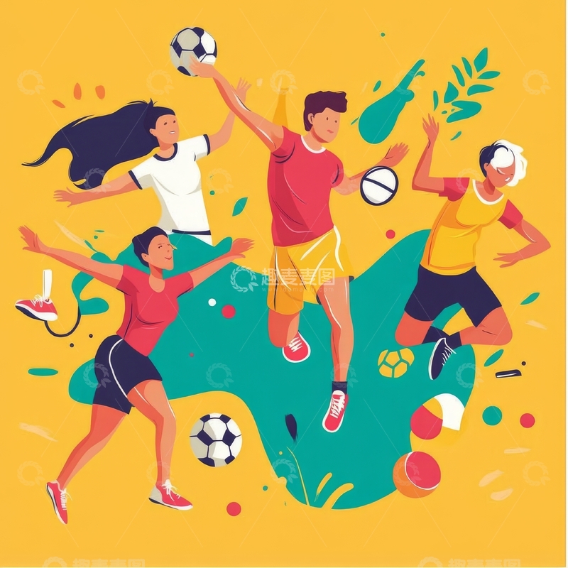 高清大图下载【趣麦麦图】活力四射的足球比赛