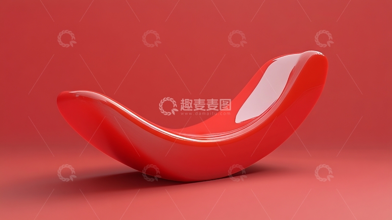 高清大图下载【趣麦麦图】红色流线型现代座椅