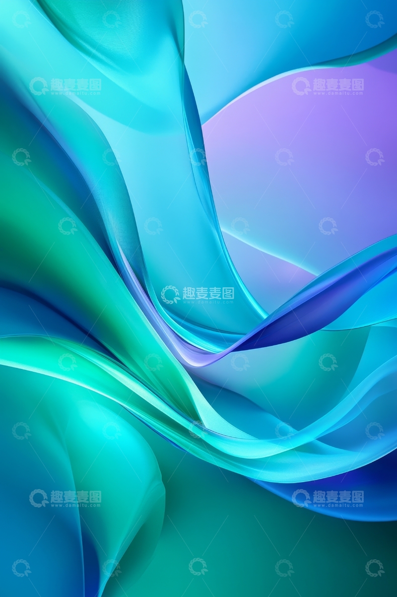 高清大图下载【趣麦麦图】流光溢彩的抽象色彩波浪