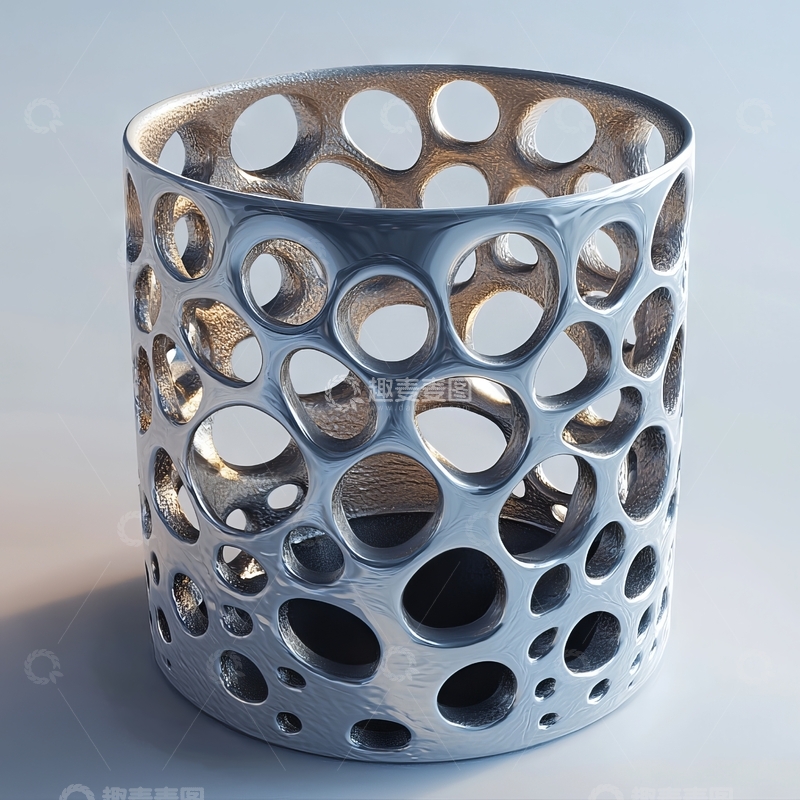 高清大图下载【趣麦麦图】镂空金属圆柱体艺术设计