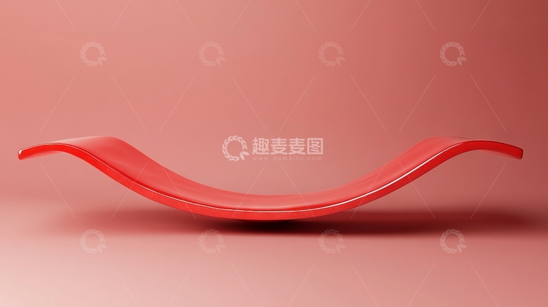 高清大图下载【趣麦麦图】红色流线型物体置于浅色背景