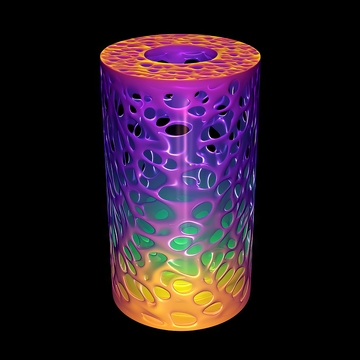 彩虹渐变镂空圆柱体