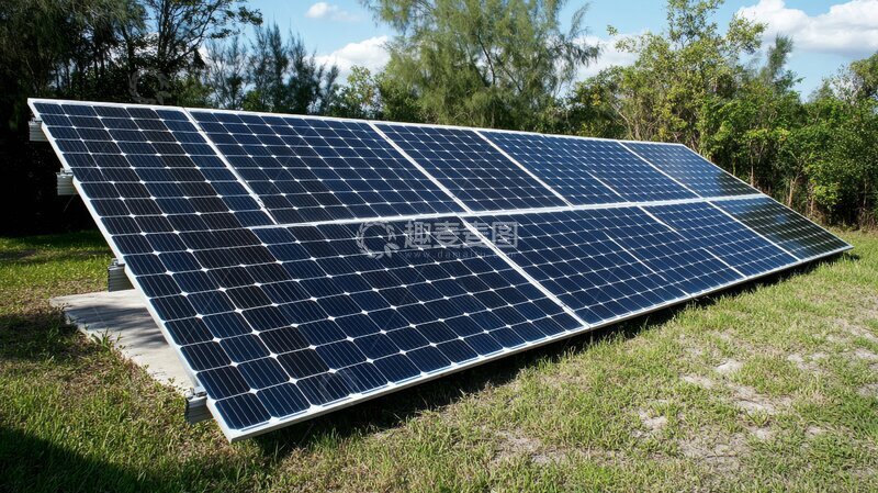 高清大图下载【趣麦麦图】户外安装的太阳能电池板阵列
