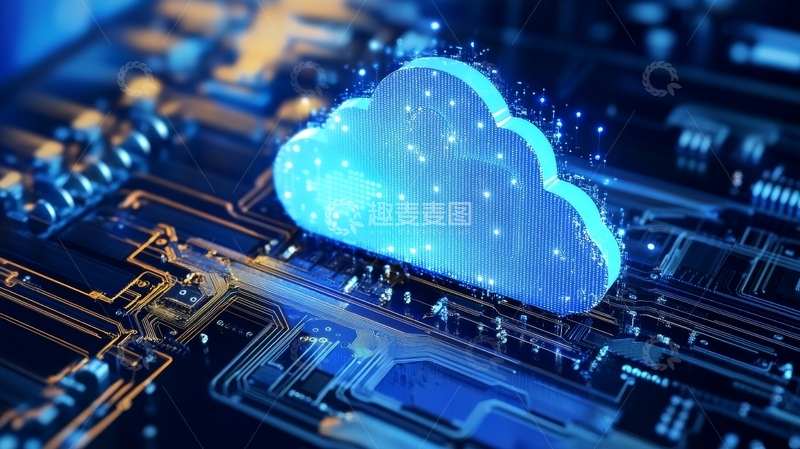 高清大图下载【趣麦麦图】电路板上的蓝色云朵
