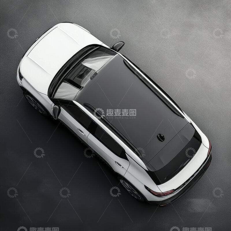 高清大图下载【趣麦麦图】白色轿车俯视图