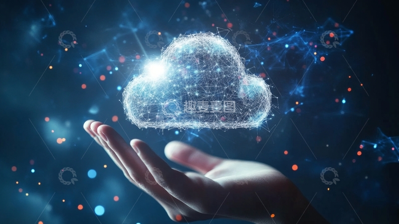 高清大图下载【趣麦麦图】手托发光云朵，科技感十足