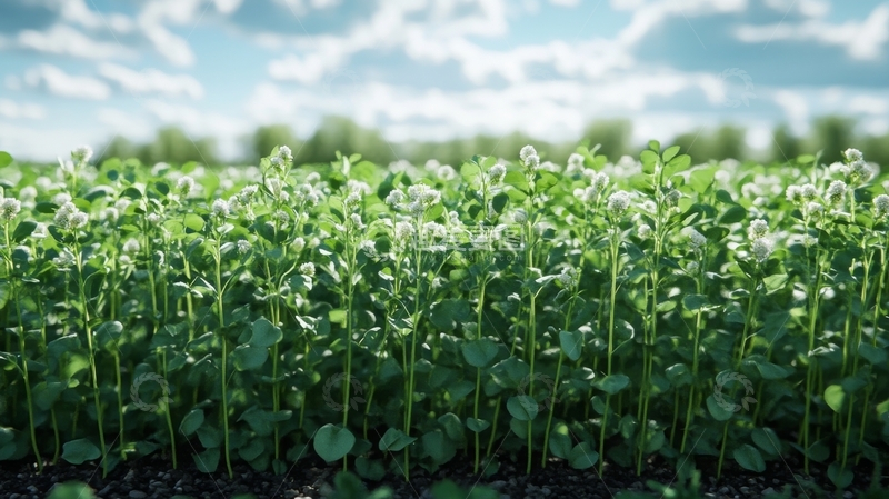 高清大图下载【趣麦麦图】绿植田野，白花点缀