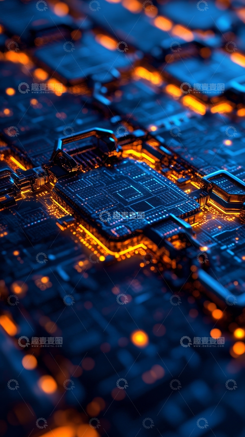 高清大图下载【趣麦麦图】高科技电路板的微观视图