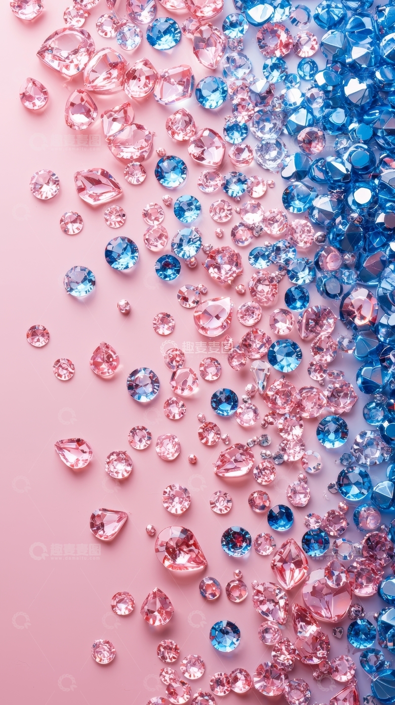 高清大图下载【趣麦麦图】-渐变色彩的宝石排列