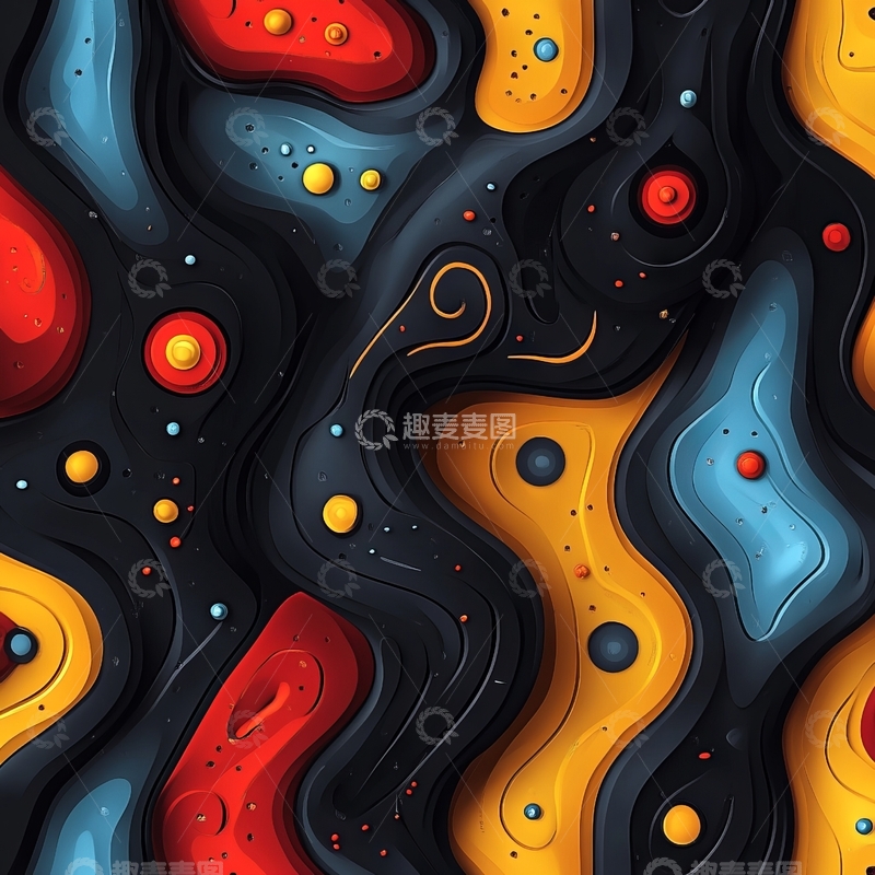 高清大图下载【趣麦麦图】色彩斑斓的抽象波浪图案