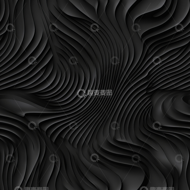 高清大图下载【趣麦麦图】黑色波纹抽象背景