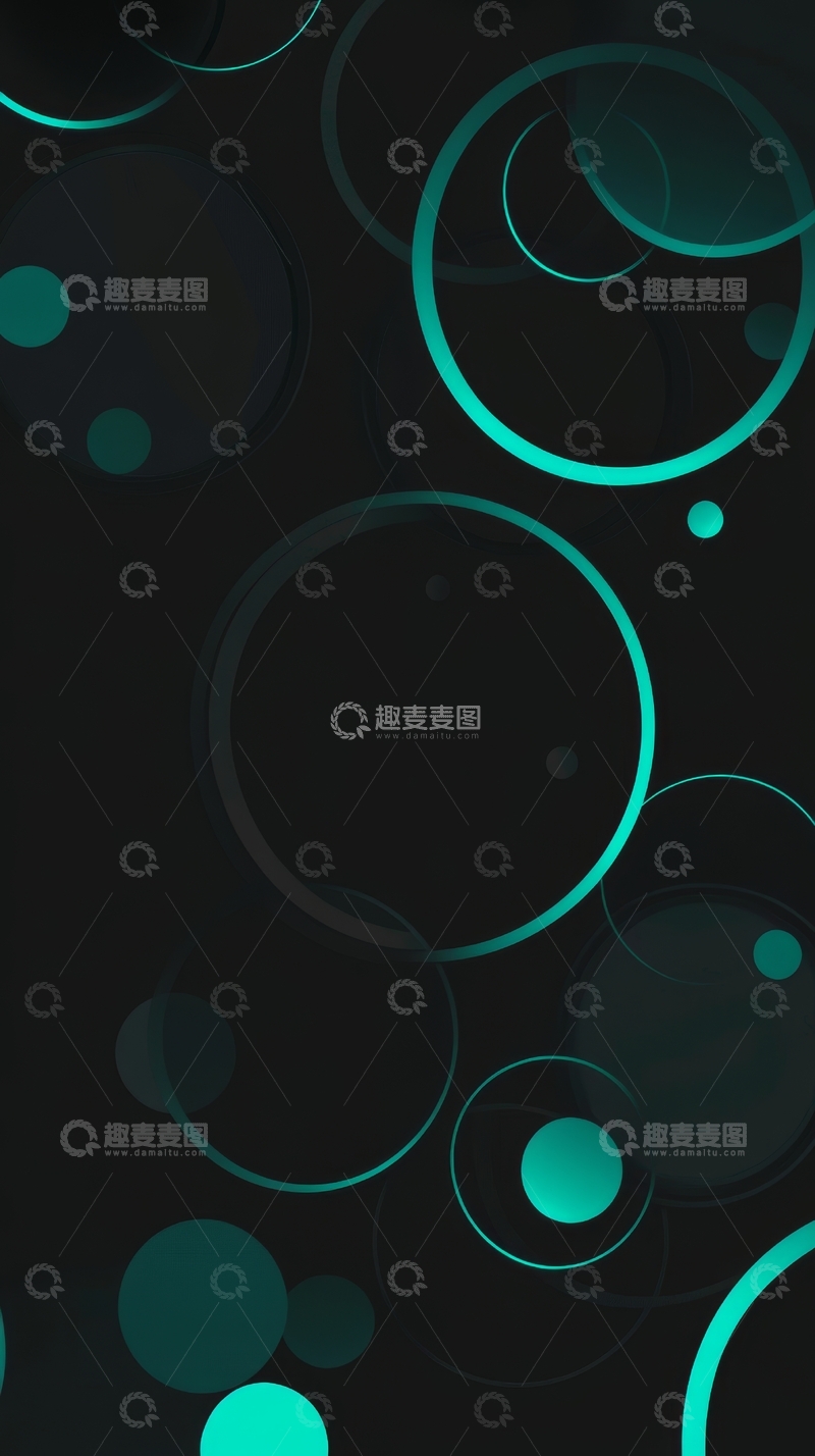 高清大图下载【趣麦麦图】深色背景上的青绿色圆形图案