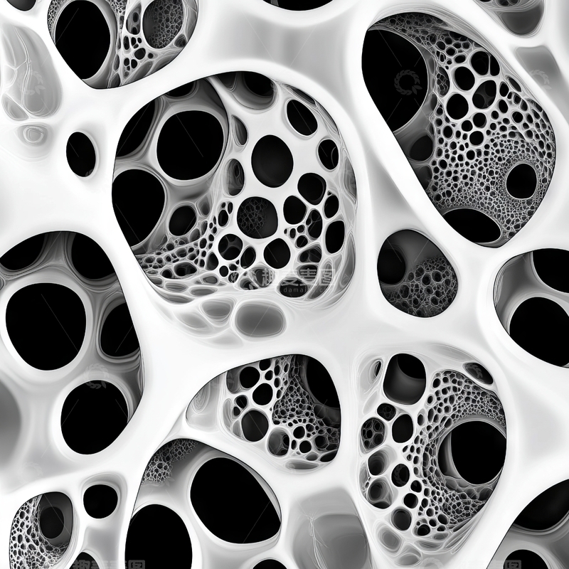 高清大图下载【趣麦麦图】黑白抽象细胞结构图案