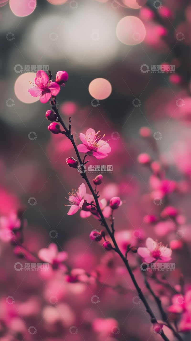 高清大图下载【趣麦麦图】粉色樱花枝头绽放