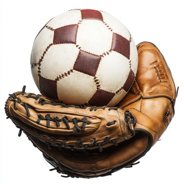 足球与棒球手套的组合