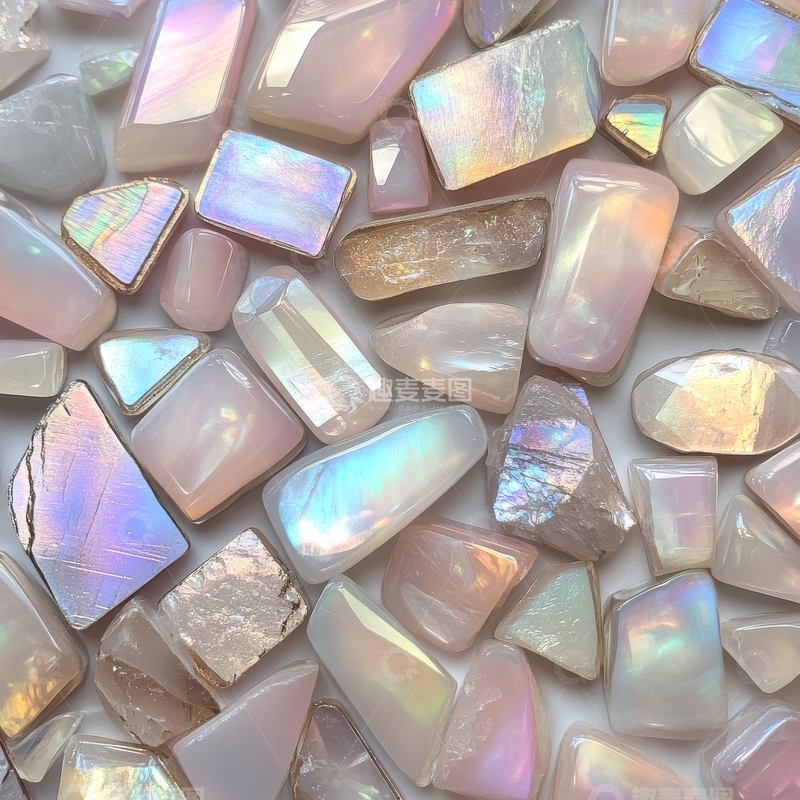 彩虹光泽的宝石集合