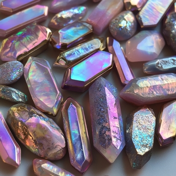 彩虹光泽的晶体集合