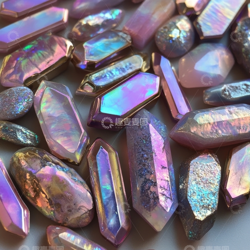 彩虹光泽的晶体集合