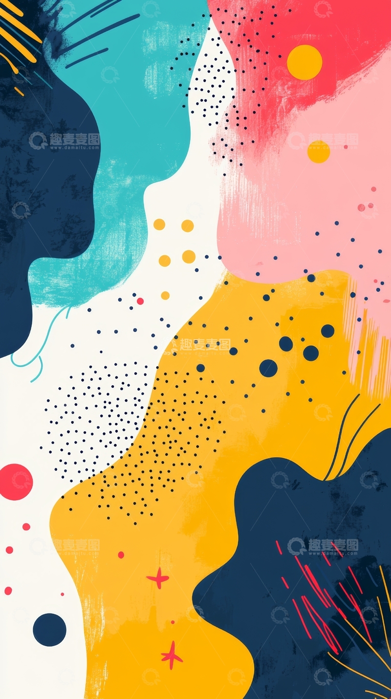 高清大图下载【趣麦麦图】多彩抽象图案背景