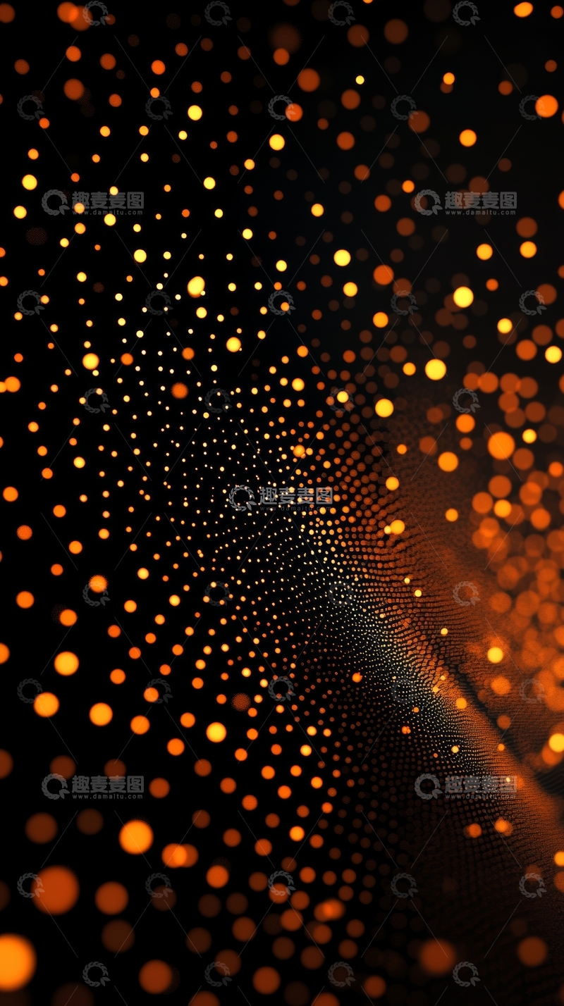 高清大图下载【趣麦麦图】-金色光点构成的抽象图案
