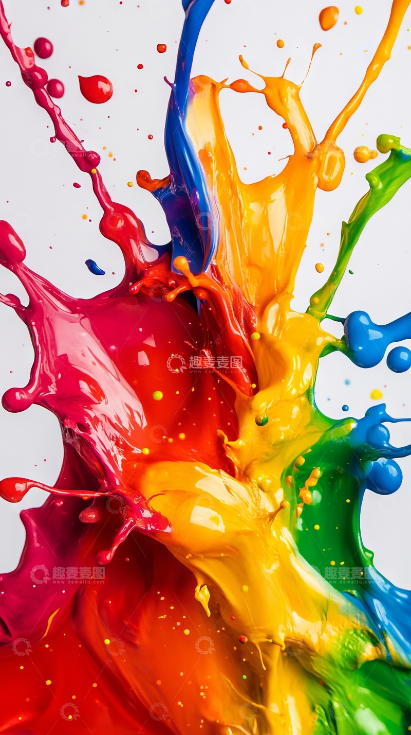 高清大图下载【趣麦麦图】多彩颜料碰撞的瞬间