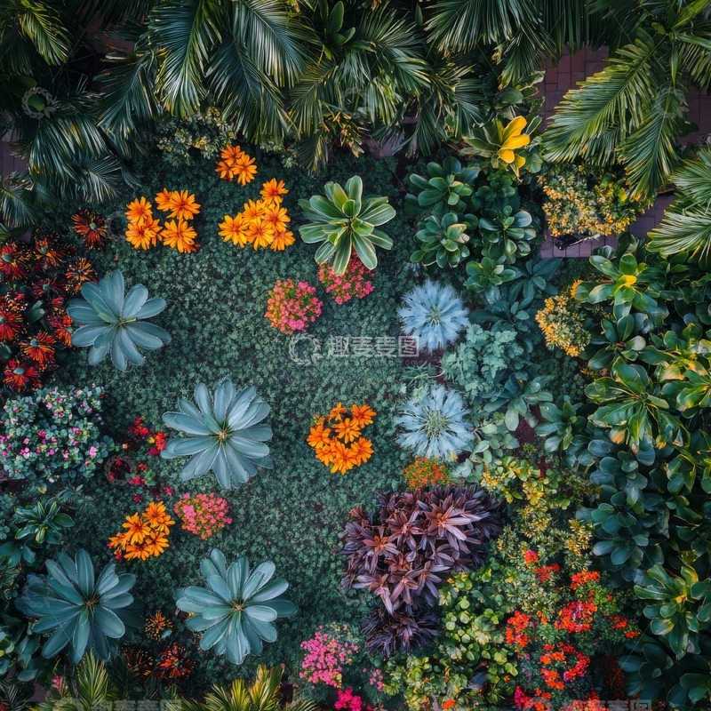 高清大图下载【趣麦麦图】俯瞰多彩植物园