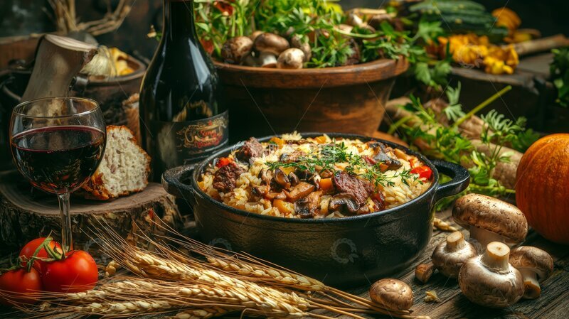 高清大图下载【趣麦麦图】丰盛的乡村美食与秋季食材