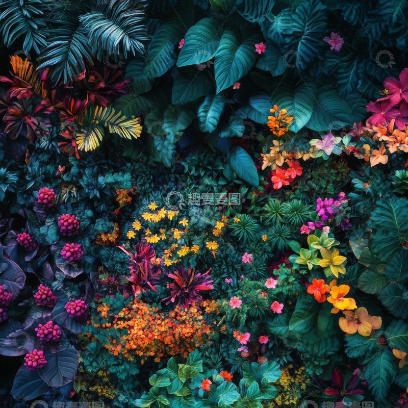 高清大图下载【趣麦麦图】多彩植物墙的自然美景