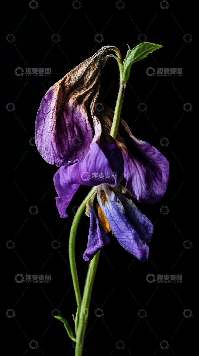 高清大图下载【趣麦麦图】枯萎的紫色花朵特写