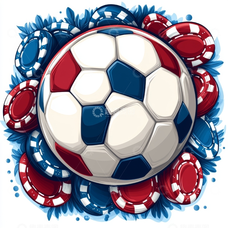 高清大图下载【趣麦麦图】足球与筹码的创意组合