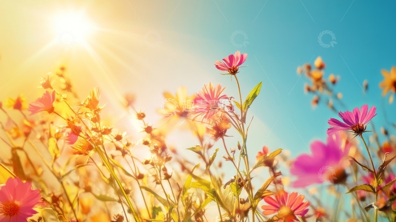 高清大图下载【趣麦麦图】阳光下的野花盛开