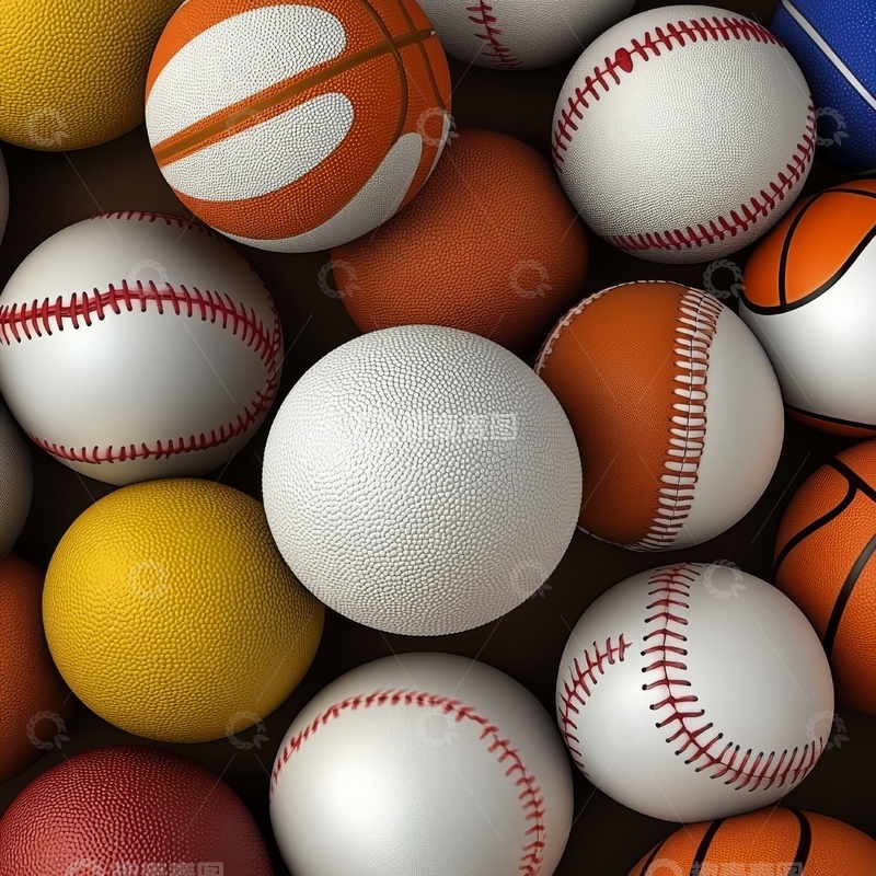 高清大图下载【趣麦麦图】多种体育球类的集合