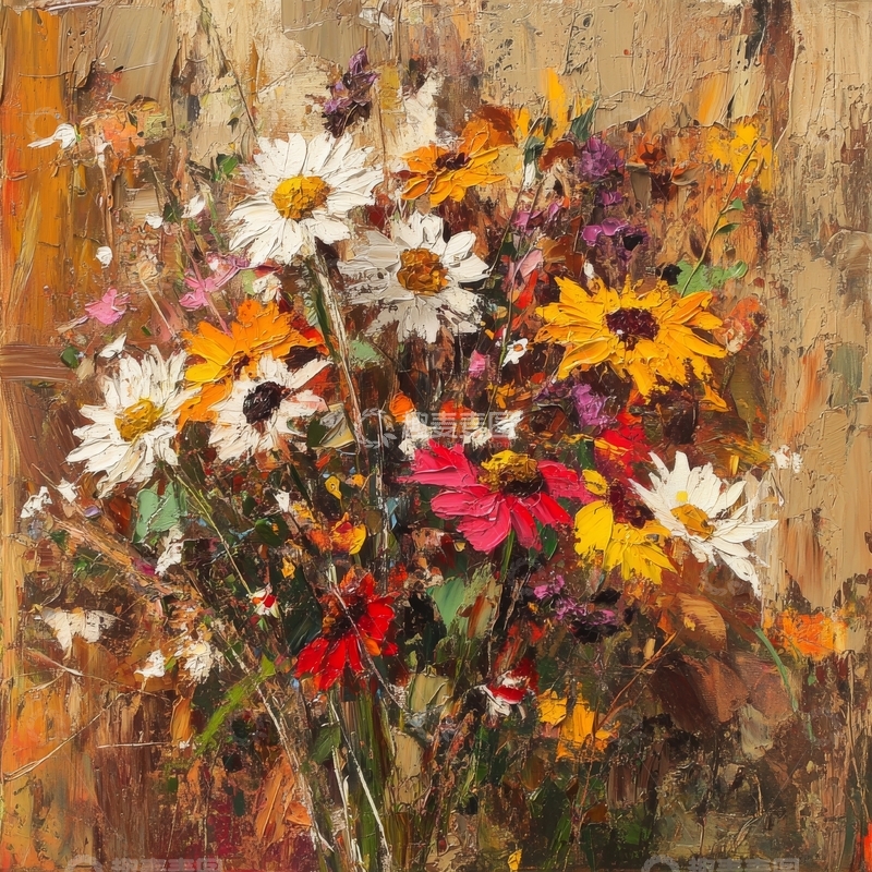 高清大图下载【趣麦麦图】色彩斑斓的野花束