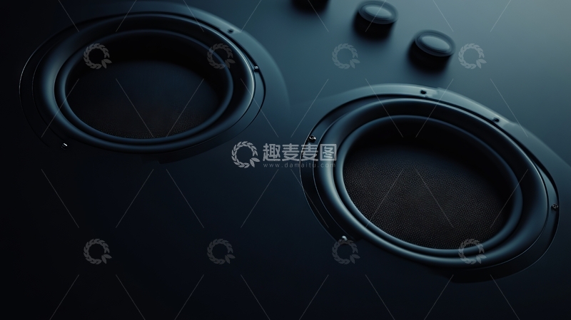 高清大图下载【趣麦麦图】低音喇叭特写，深色背景