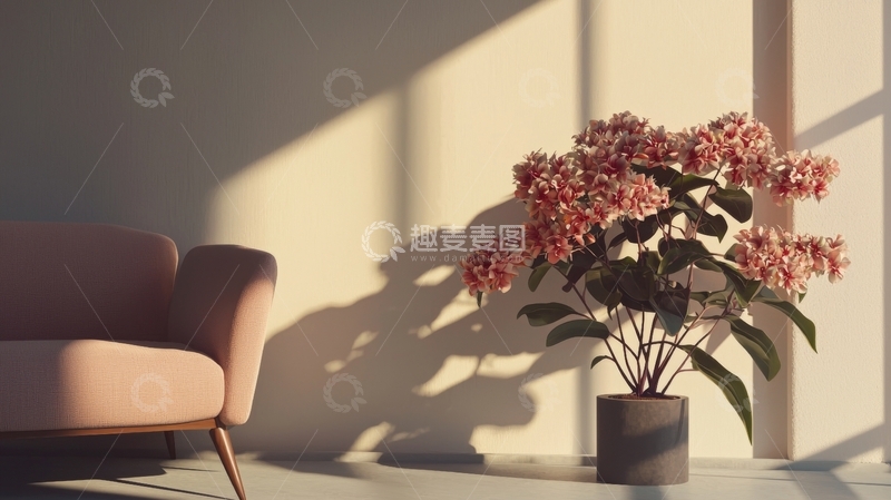 高清大图下载【趣麦麦图】阳光洒落的室内一角