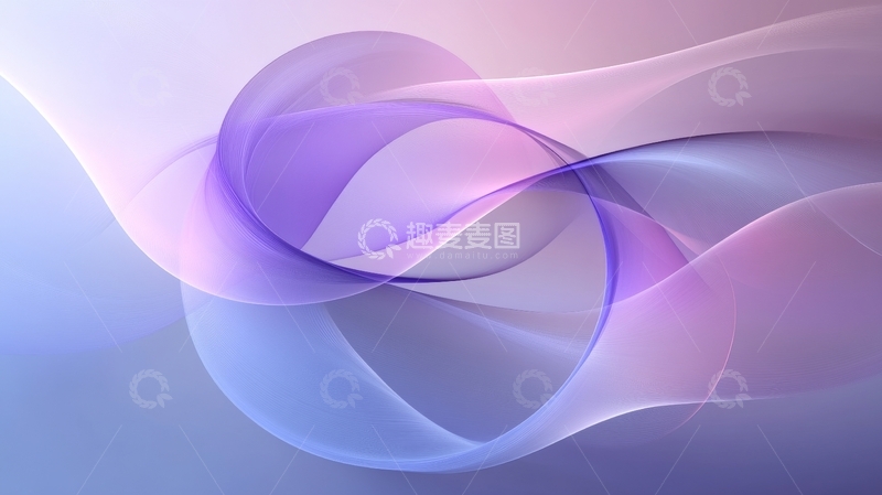 高清大图下载【趣麦麦图】紫色与蓝色交织的抽象曲线