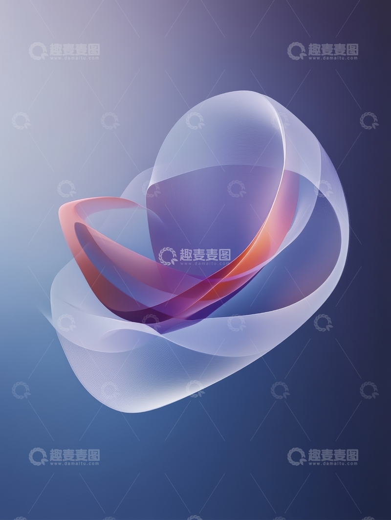 高清大图下载【趣麦麦图】交织的透明曲线艺术图形
