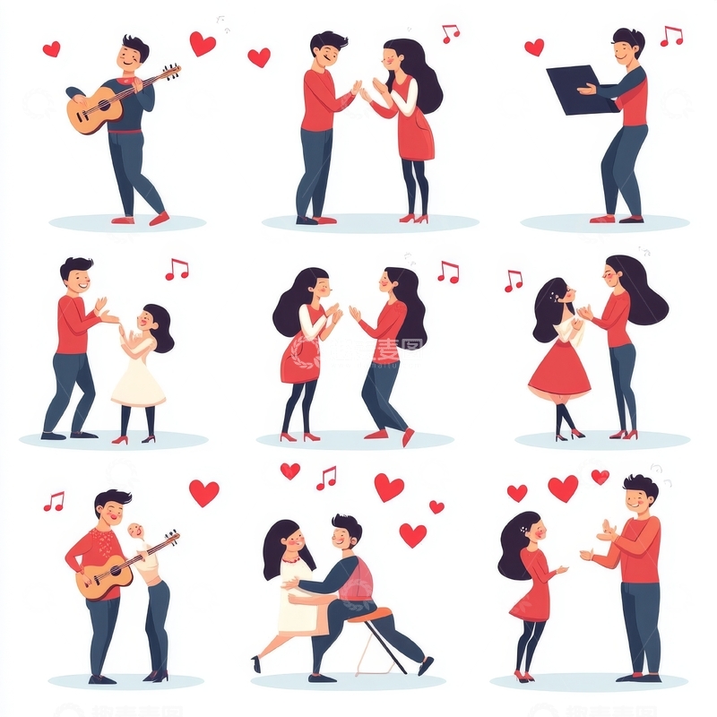 高清大图下载【趣麦麦图】情侣互动场景集