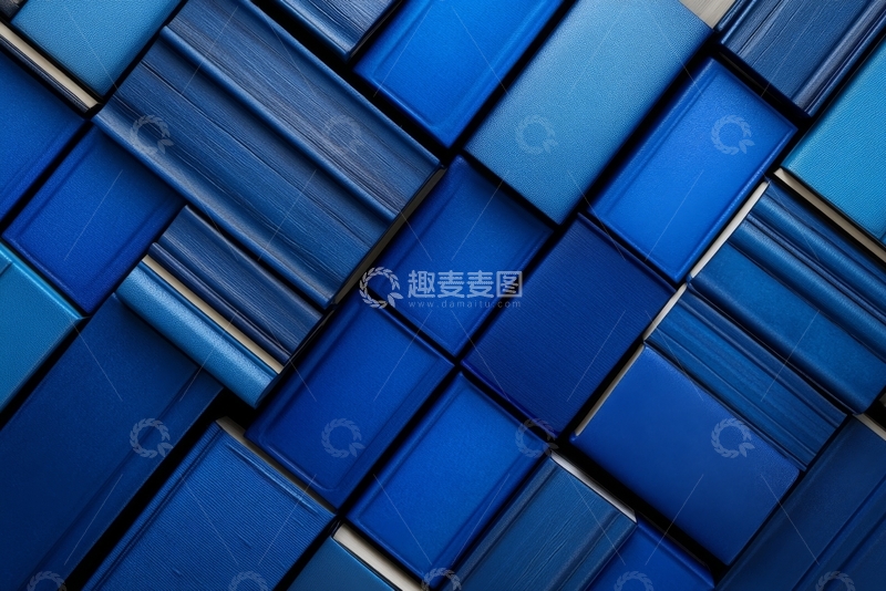 高清大图下载【趣麦麦图】蓝色立方体的几何排列
