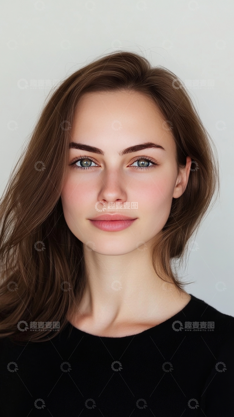 高清大图下载【趣麦麦图】年轻女性的正面肖像
