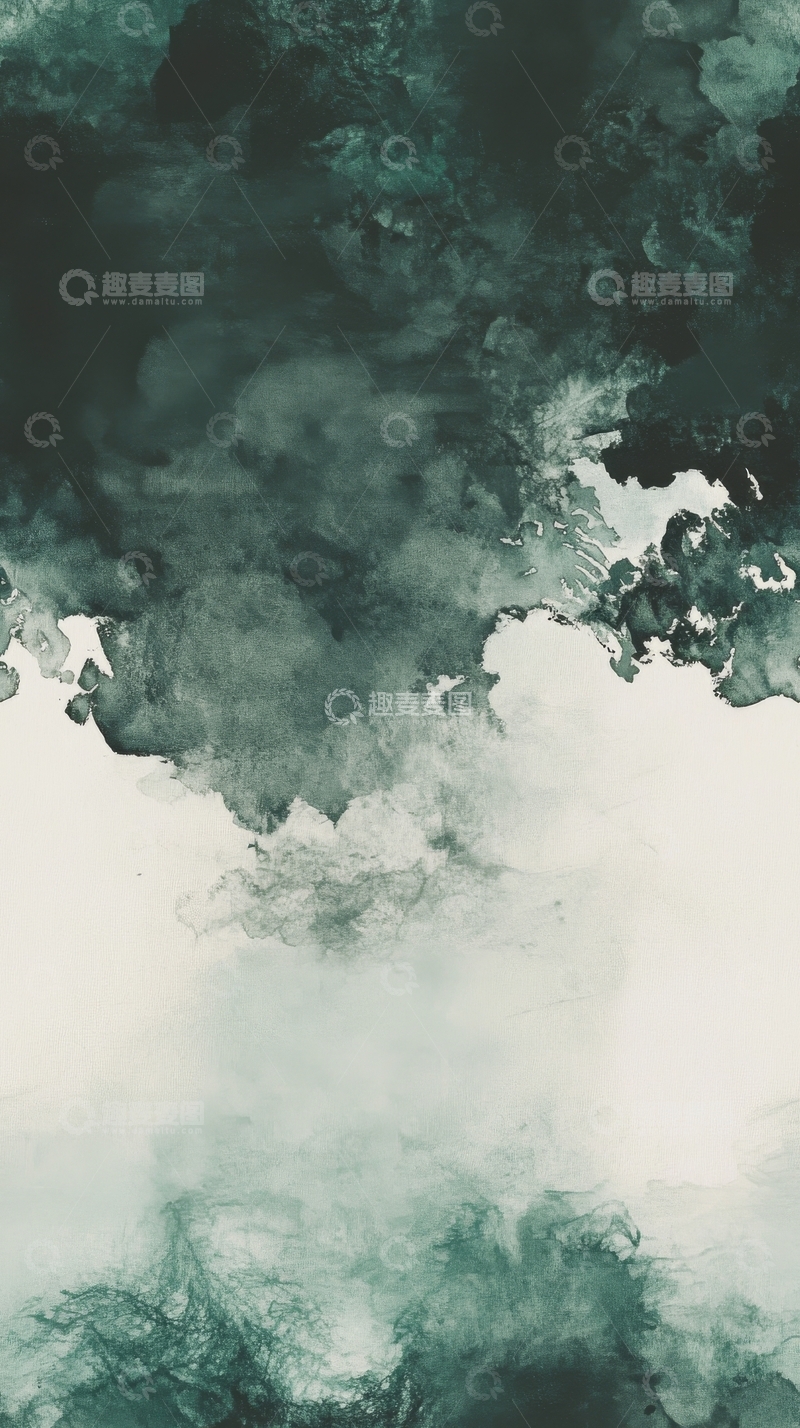 高清大图下载【趣麦麦图】墨绿烟雾在白色背景上的抽象扩散