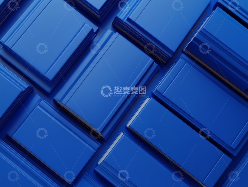 高清大图下载【趣麦麦图】-蓝色几何面板的立体排列