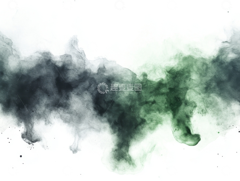高清大图下载【趣麦麦图】黑绿烟雾交织的抽象背景