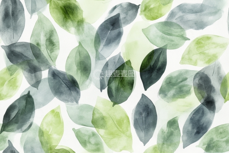 水彩叶子图案背景