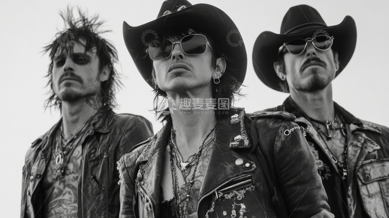 高清大图下载【趣麦麦图】三位穿着牛仔风格的男子合影