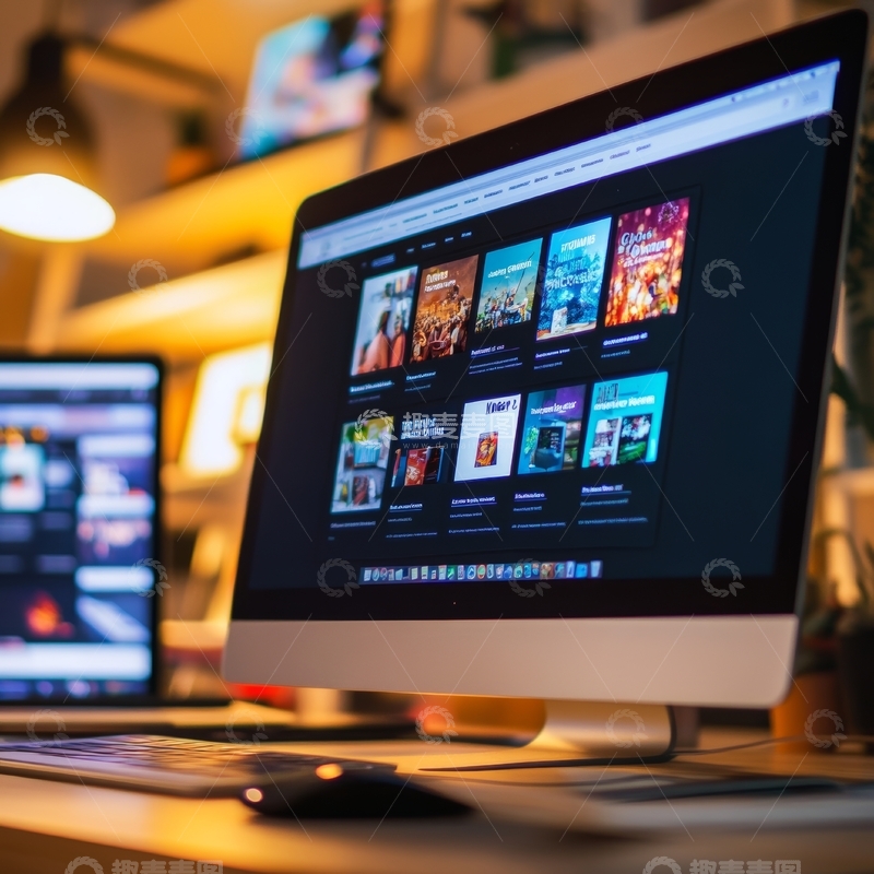 高清大图下载【趣麦麦图】电脑屏幕显示在线视频平台界面