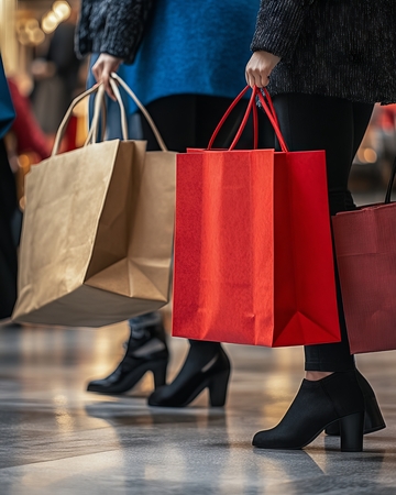 手提购物袋的行人